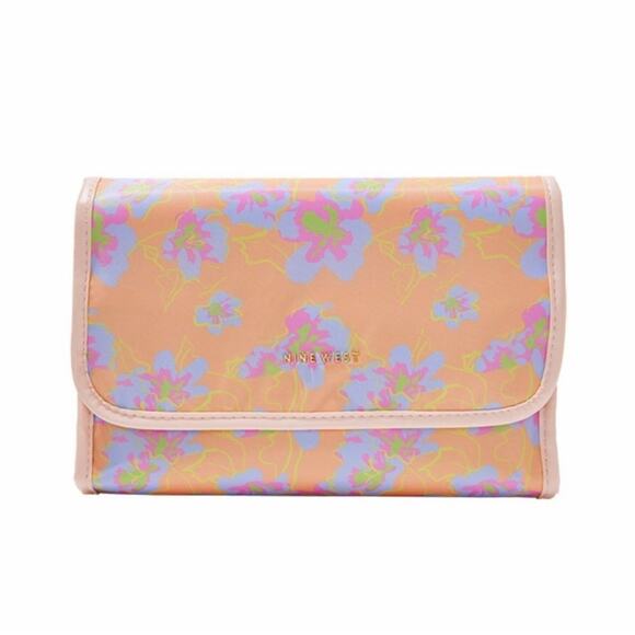 NWT NINE WEST Hanging Travel Vacation Floral Organizer Orange Pink FFF Fabfitfun - Picture 5 of 5